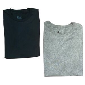 New Hanes Mens Comfort Soft T-Shirt Black/Gray Size XL Open Pack 2 Count
